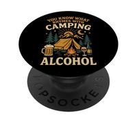 Tent Camping Alcohol Drunk Vintage You Know What Rhymes With PopSockets Adhesive PopGrip