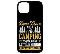 Tent Camping Drunk Alcohol Vintage Dear Liver This Camping Case for iPhone 15 Plus