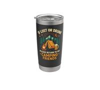 Tent Camping Friends Drunk Vintage If Lost Or Drunk Please Stainless Steel Insulated Tumbler