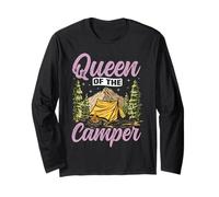 Tent Camping Queen Girl Queen of The Camper Long Sleeve T-Shirt