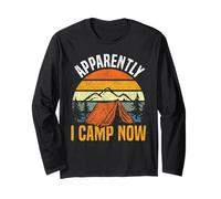 Tent Camping Retro Vintage Apparently I Camp Now Long Sleeve T-Shirt