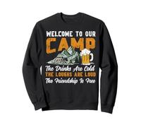 Tent Camping Retro Vintage Welcome To Our Camp The Drinks Sweatshirt