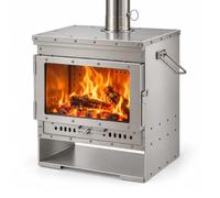Tent Camping Stove, Outdoor Portable Tent Wood Burning with Chimney Pipes | Camping Stainless Wood Stove with Carry Bag and Ash Grate, Small and Convenient, For Cooking, Heating, Camping, Tent, Hiking