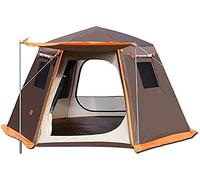 Tent,Camping Ultra Light Backpack Waterproof and Windproof Dome pop-up Double Thick Aluminum Pole Suitable Color:Brown,Size:330x330x195cm Learned extensively