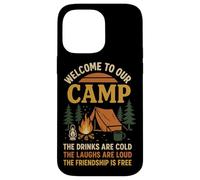 Tent Camping Vintage Welcome To Our Camp The Drinks Are Cold Case for iPhone 14 Pro Max