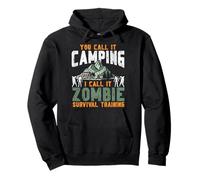 Tent Camping Zombie Retro Vintage You Call It Camping I Call Pullover Hoodie