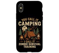 Tent Camping Zombie Vintage You Call It Camping I Call It Case for iPhone X/XS