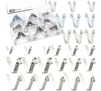 Tent Clip Set, 27Pcs Stainless Spring Clamps, Box Case | Press-type Jaws Grip Tarps And Awnings; Rust Resistant, Compact Box Keeps Pieces Tidy For Camping.