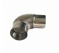 Tent Component Elbow Pipe Chimney Connector Flue Adapter With Flexible Corrugated Body Stainless Steel Build Smooth Cylindrical End Suitable for, style to 2