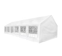 Tent Fabric 12x6m White PE Waterproof UV Resistant with Windowed Side Panels 3pc