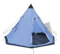 Tent for 4 People, Light Blue, 365 x 365 x 250 cm, Robust Camping Tent with Insect Protection Windows, Lightweight Pop-Up Tent for Outdoor Adventures, Festivals