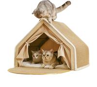 Tent for Cats, Rest and Play Area with Sisal Scratching Post for Kittens - Large Kennel for Cats - Indoor Living Room Bedroom Pets During the Winter on the Floor