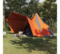 Tent for Outdoor Campsite Tentage,Family Tipi Tent Folding Grey and Orange 510 x 690 x 330 cm,Use for Climbing Hiking Backpacking Traveling,Easy to Set up