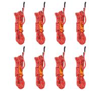Tent Guy Ropes 8pcs red 4m 4mm polypropylene with reflective strip and aluminium