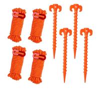 Tent Guy Ropes for Tents 4 mm Guide Ropes 4M Cord Tents Guide Rope Guy Lines Tents Rope with Tensioners and 4 Tent-s Pegs for Camping Awning Hiking Picnics Orange 4 Pack