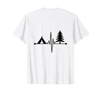 Tent Heartbeat Pine Tree Camping Design T-Shirt