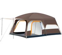 tent, Luxury Tent for Camping Room 4-12 Person Large Family Tent with 2 Bedroom and 1 Living Room Design(Coffee,L)