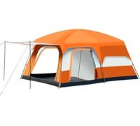 tent, Luxury Tent for Camping Room 4-12 Person Large Family Tent with 2 Bedroom and 1 Living Room Design(Orange,M)