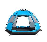Tent Outdoor Automatic tent 3-4 people double hex big tent outdoor camping tent,Survival, cycling, adventure, windproof, waterproof, picnic, warm, mountain climbing, fishing,240 * 240 * 1