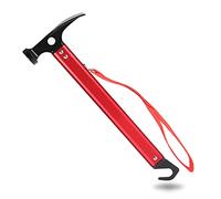 Tent Peg Hammer,Tent Hammer,3 Colors Portable Aluminium Alloy Handle Outdoor Camping Hammer Tent Peg Stake Puller(Red)