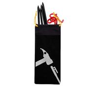 Tent Peg Storage Bag 600D Oxford Zippered Water-Resistant Organizer Pouch | Ground Spike Storage Bag Camping Hiking Backpacking Outdoor Adventure Travel Trekking Picnic Beach Accessories Kit Black