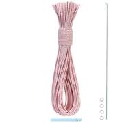 Tent Pole Shock Cord 1/8 inch 60ft, Replacement Shock Cord for Tent Rod, Tent Pole Repair Kit, Elastic Bungee Cord,Elastic Cord with Lead Wire/Washers/Clip (White/Red)