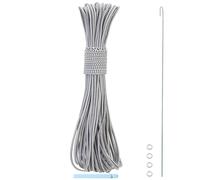 Tent Pole Shock Cord 1/8 inch 60ft, Replacement Shock Cord for Tent Rod, Tent Pole Repair Kit, Elastic Bungee Cord,Elastic Cord with Lead Wire/Washers/Clip (White/Black)
