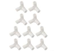 Tent Pole Tee Connectors Set of 10 | 3-Way Canopy Frame Joint Accessories with 16mm Inner Diameter for Camping Hiking Garden Structures and Outdoor Shelters(90 degree tee)