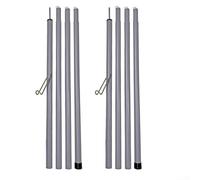Tent Poles Set, 2-Pack 2m/6.56ft, Awning Pole with Hooks, Iron Support for Tarp, Quick Assembly for Camping Hiking Beach