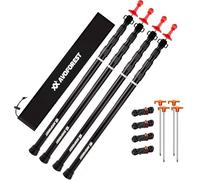 Tent Poles, Telescoping Tarp Poles, Adjustable Camping Tent Poles for Tarp with Lightning Protection Cap Awning Poles Set for Canopy Porch Sun Sails Awning, 88-265cm (Black（4pcs))