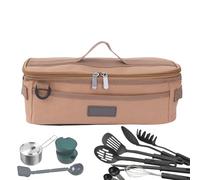 Tent Stake Bag: designed to protect and organize, this multi-purpose bag is a portable travel bag with Pixford fabric net pocket - Camping Travel Cooking Utensil Organize