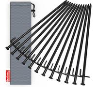Tent Stakes, Heavy Duty Camping Stakes 12in-12parks Forged Steel Tent Pegs Unbreakable and Inflexible - Available in Rocky Place Dessert Snowfield and Grassland