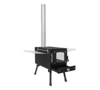 Tent Stove Camping Wood Stove Portable Wood Burning Stove with 5 Sections of Chimney Pipe for Camping Outdoor Cooking Heating