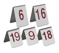 Tent Style Reserved Seating Signs Restaurant 6cmx7.5cm, Stainless Steel Standing Table Number Triangle, 1-10 1-20 Tabletop Number Sign For Bars Parties Weddings, Save Space(1-20)
