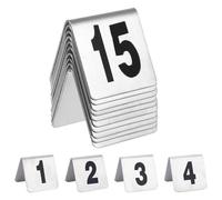 Tent Style Table Numbers Stainless Steel Place Cards Stackable Restaurant Number Plate for Bars Party Cafes Wedding Receptions Numbers 1 to 15