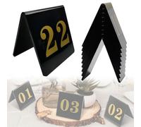 Tent Style Tabletop Number Sign 1-25 1-50 1-100 For Restaurants, Acrylic Black Stackable Reserved Seating Signs Save Space, 8x8cm Triangle Place Cards Smooth And Easy To Clean(1-100)