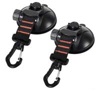 Tent Suction Cup Anchor with Hook, 22lbs Load Capacity ABS PVC Car Camping Gear for Securing Tarp Awning to Vehicle Roof, Portable Outdoor Travel Accessory, Black Red, 2 Pack(2pcs)