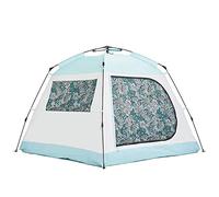 tent， Tent automatic instant pop-up camping tent beach tent large 3-4 person protection family tent outdoor camping hiking family beach-blue(Blue)