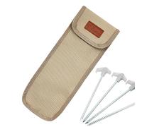 Tent Tonnement Bag, Tent Peg Bag - Tent Stake Lean Bag - 900D OXFORD FABRIC LARGE CAPACITY VIRAPHIER POCKET for Hiking Picnic Camping Outdoor Activities, khaki, M, Refer to description