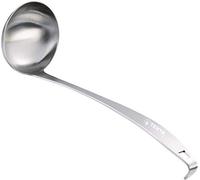 TENTA KITCHEN 3oz/85ml Stainless Steel Small Soup Ladle Spoon,11.5"x 3.6" - One-Piece Professional Ladle with Hook and Hole for Convenient Hanging