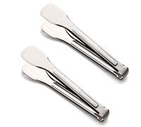 Tenta Kitchen 9 Inch One-Piece Stainless Steel Multipurpose Gripper Appetizer Vegetavle Salad Dessert Barbecue Ice Tongs