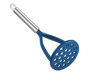 TENTA KITCHEN Good Grips Nylon Potato Solid Masher Ricer Press Blender Crusher for Non-Stick Cookware With Heat Resistant Stay Cool Stainless Steel Handle-Blue