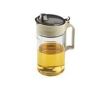 TENTA Kitchen Oil Dispenser Vinegar dispenser maple syrup dispenser glass Bottle Cruet No Drip Plastic Bottle Spout with Protective Cap drip free pour spout restarant 22Oz (Beige 1PC)