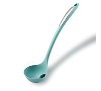 Tenta Kitchen Silicone Slotted Skimmer Slotted Spoon Slotted Ladles Slotted Spatula Turner with Wooden Handle, Heat Resistant Cooking Utensils for Kitchen Cooking Utensils (Red Soup Ladle)