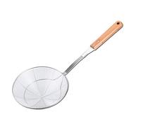 TENTA KITCHEN Stainless Steel Wire Strainer, Bamboo Handle (1, L)