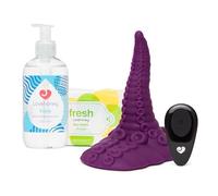 Tentacle Grinder Monster Dildo Adult Toy - Water Based Lube Gel 250 ml - Toy & Body Wipes 25 Pack