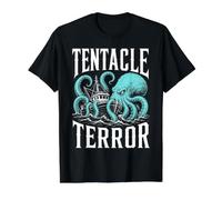 Tentacle Terror Kraken Fishing Boat Sea Monster Nautical Value Graphic T-Shirt, Men, Black, L
