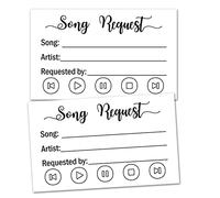 TENTADO 50 Song Request Cards for Wedding DJ, Prom, Party, Response Card, Plain RSVP kit for Wedding, Baby Bridal Shower, Birthday, Invitations, 3.5 X 2 inches