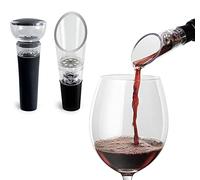 TenTen Labs Wine Aerator Pourer and Wine Pump Modern (2-Pack) - Wine Stopper and Saver - Modern Aerating Spout and Vacuum Stopper - Gift Box Included