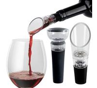 TenTen Labs Wine Aerator Pourer and Wine Pump Modern (2-Pack) - Wine Stopper and Saver - Modern Aerating Spout and Vacuum Stopper - Gift Box Included
